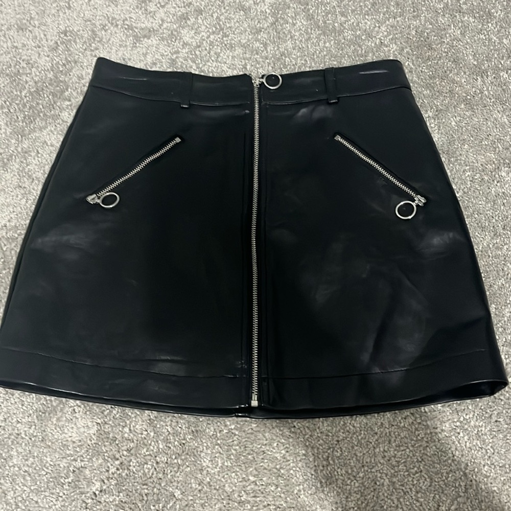 Forever 21 Black Leather Mini Skirt